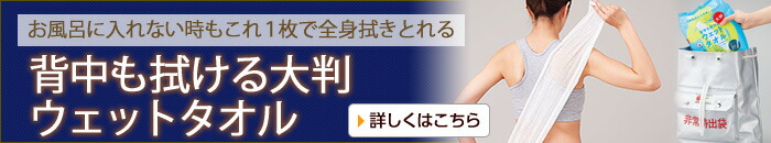 背中も拭ける大判ウェットタオル