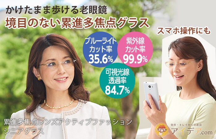 累進多焦点レンズアクティブファッションシニアグラス コジット