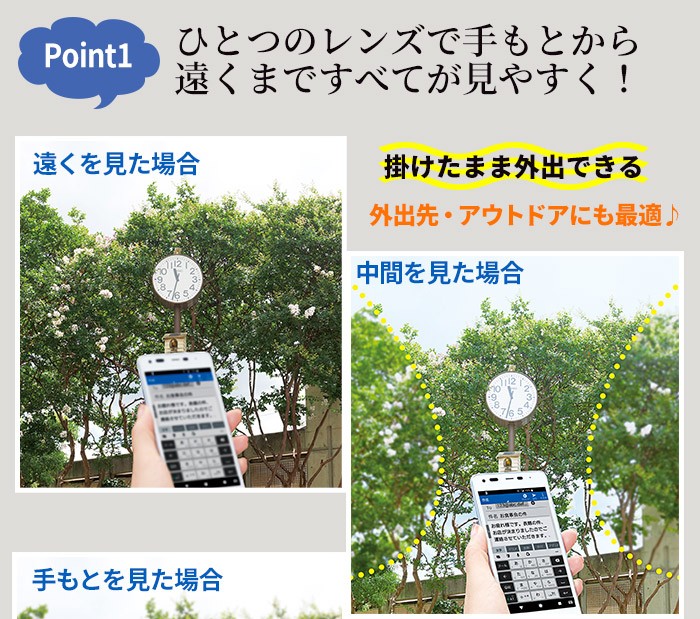 ひとつのレンズで手もとから遠くまですべてが見やすく!