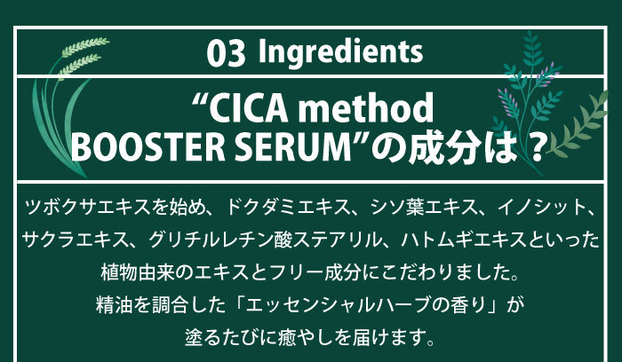 CICA method BOOSTER SERUM:成分