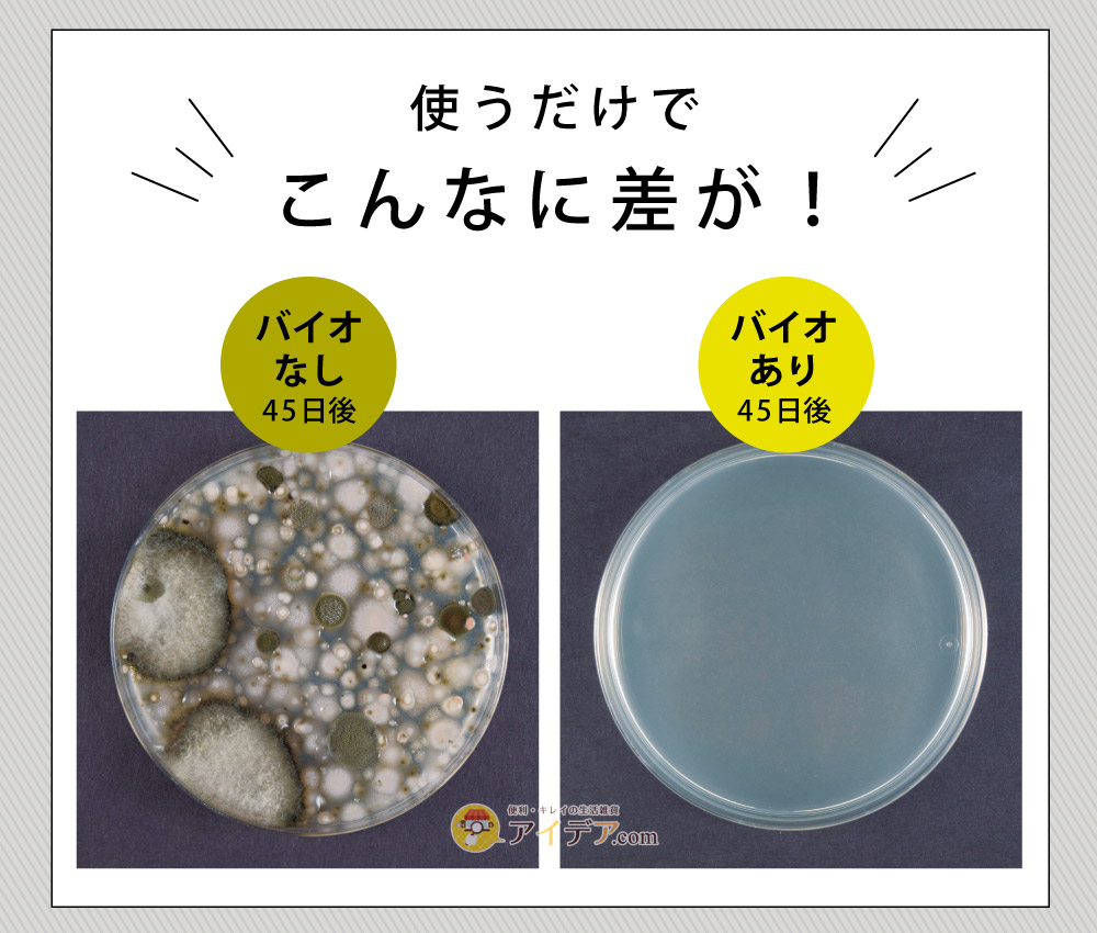 パワーバイオ洗濯槽のカビきれい:こんなに差が!
