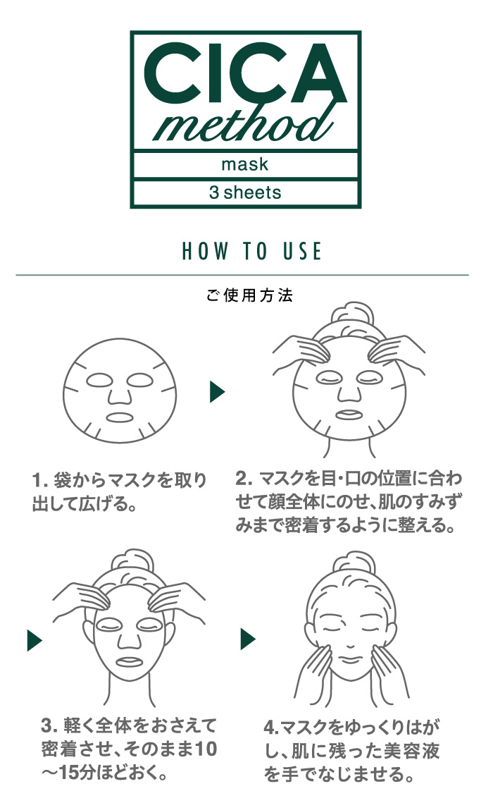 CICA method MASK 3枚入り:ご使用方法