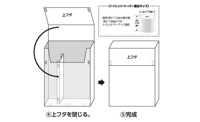 らくらくトイレットペーパー収納ケース レザー調:組立方法