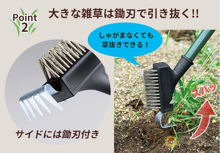 大きな雑草は鋤刃で引き抜く!!