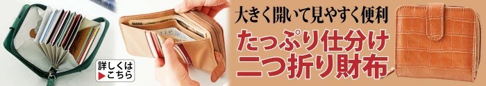 たっぷり仕分け二つ折り財布