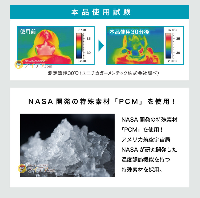 COOLOOP アイスピローシート:NASA開発の特殊素材「PCM」を使用!