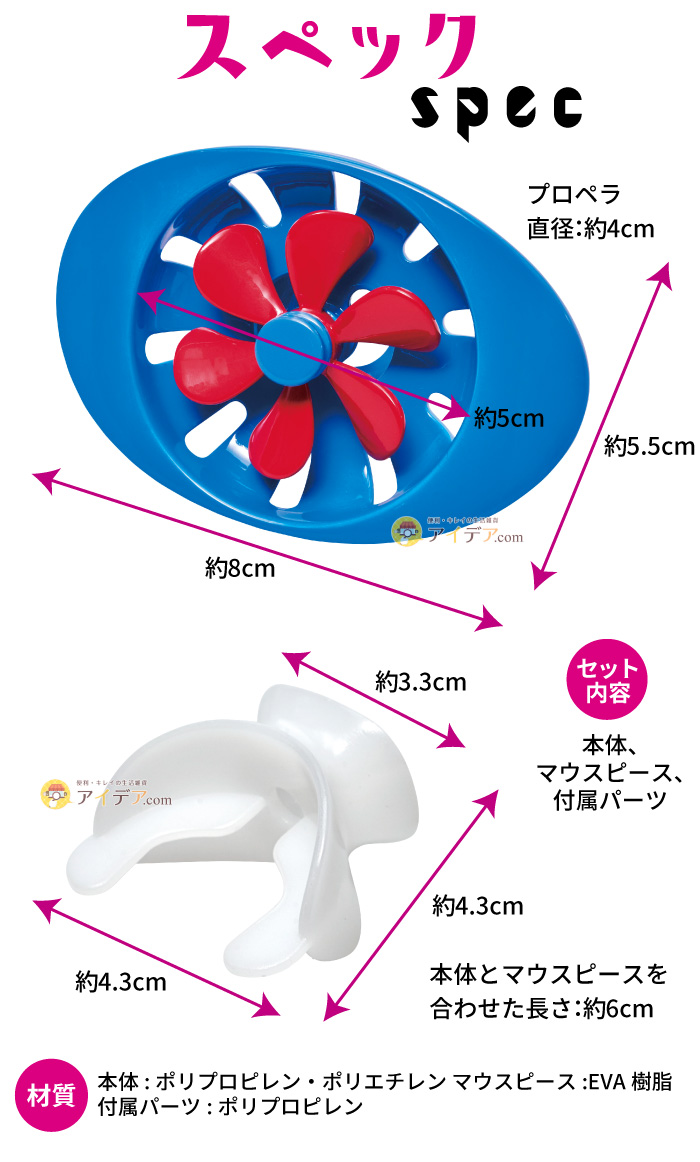 腹式呼吸エクササイズ スーハーマン:スペック