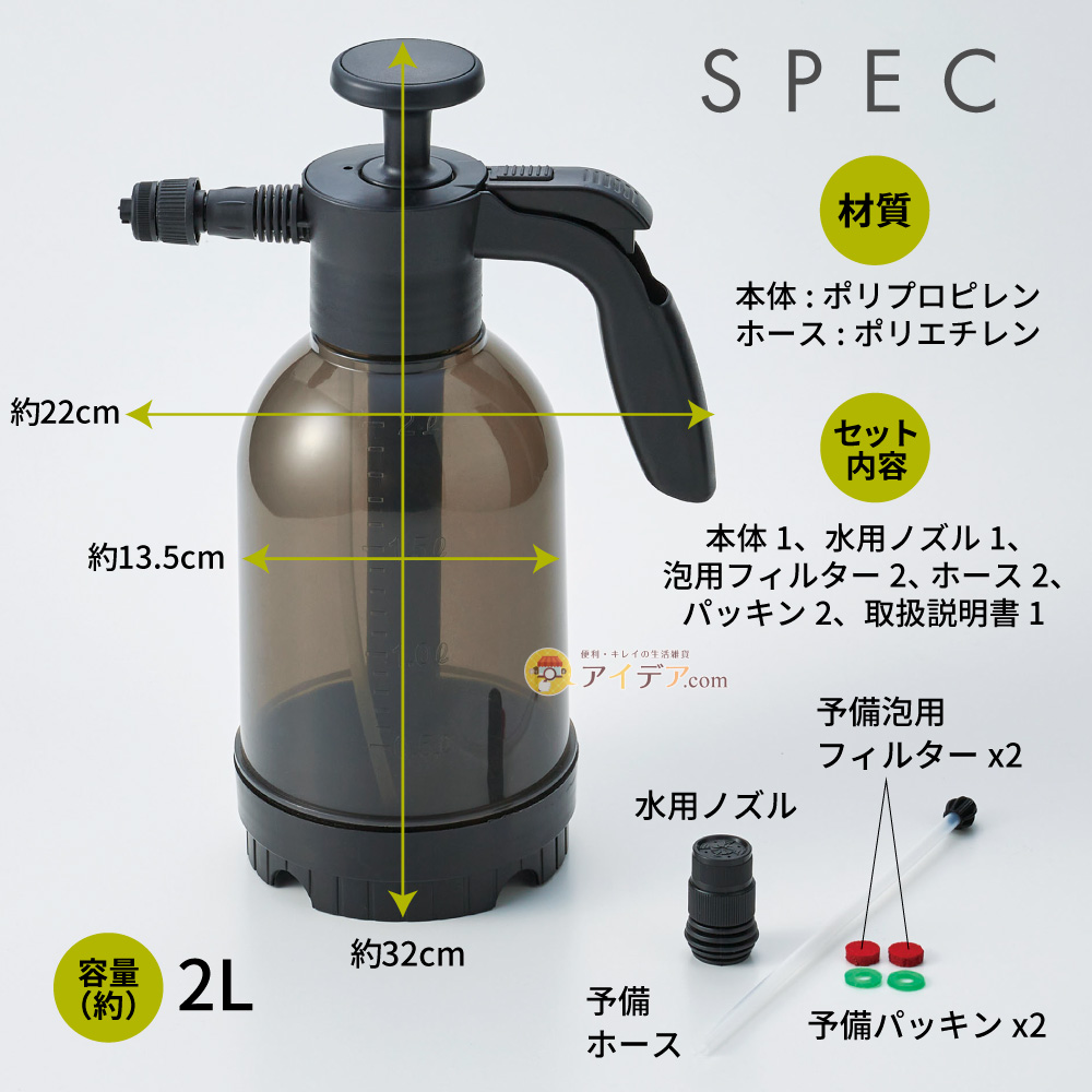 CARFITY バブルジェット洗車スプレー:スペック