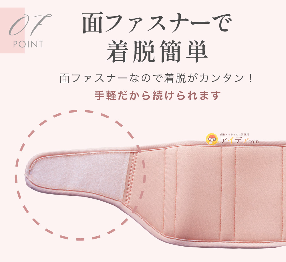 面ファスナーで着脱簡単