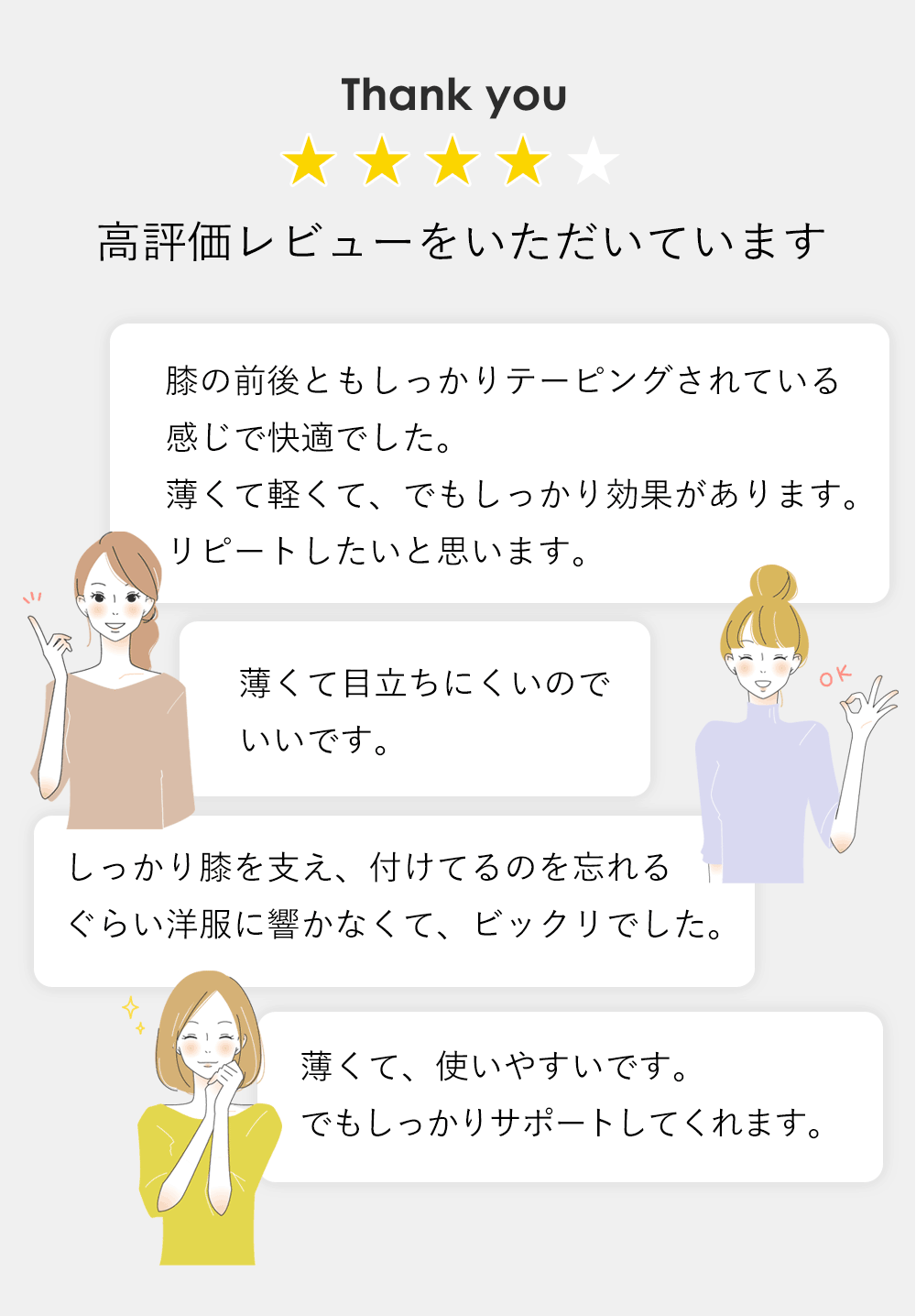 高評価レビューをいただいています