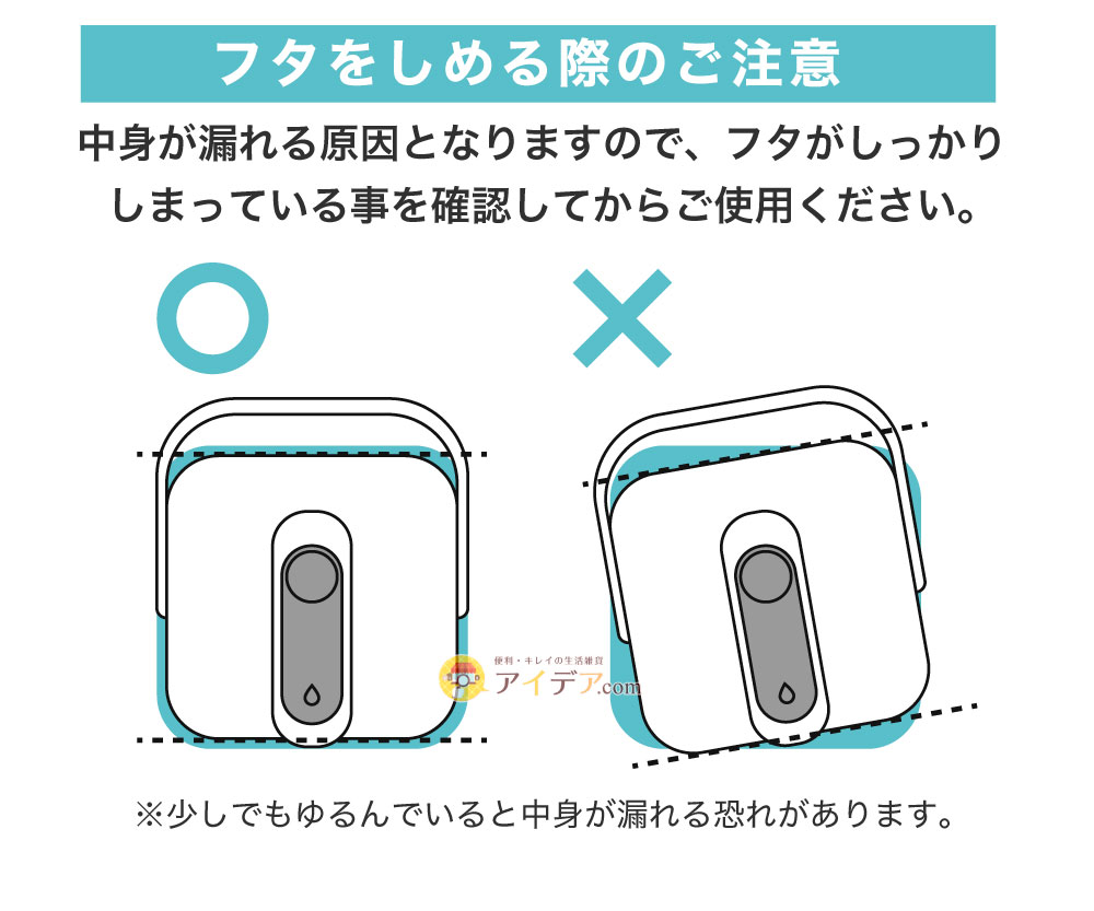 フタをしめる際のご注意