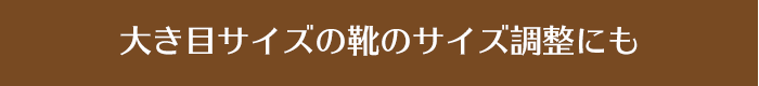 大き目サイズの靴のサイズ調整にも