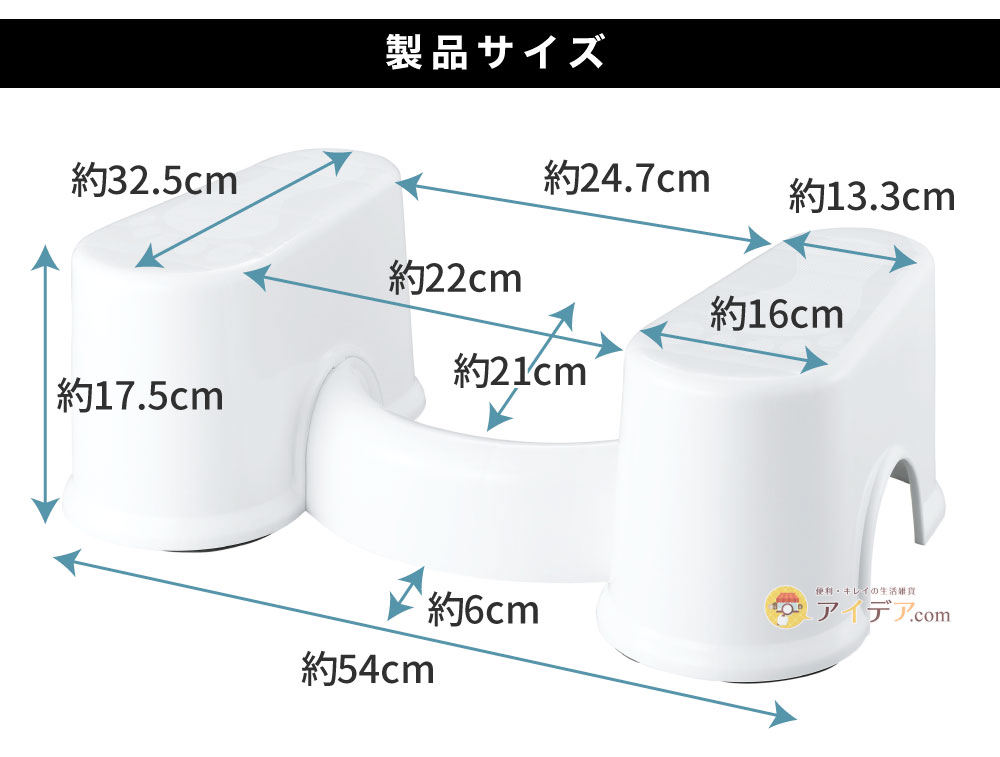 スッキリサポートトイレの踏み台:サイズ