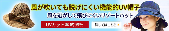 風を逃がして飛びにくいリゾートハット