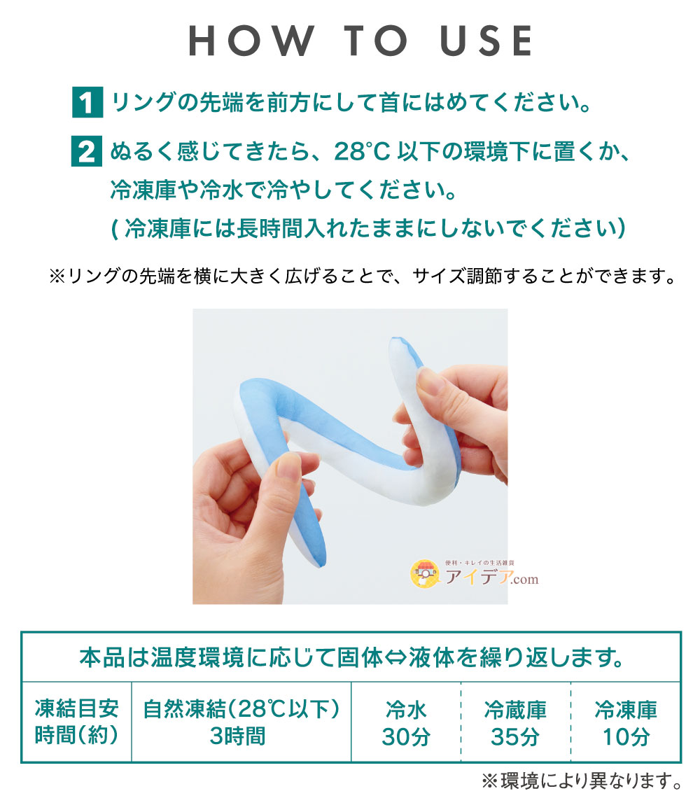 muchu muchu COOLOOPネックリングM:ご使用方法