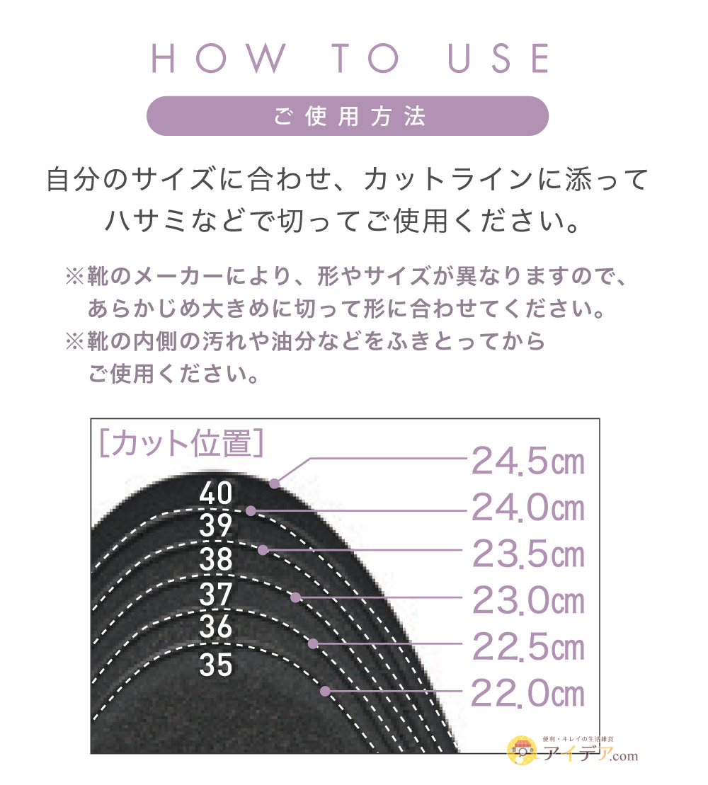 SLARIS美脚コンフォートソール FLAT:ご使用方法