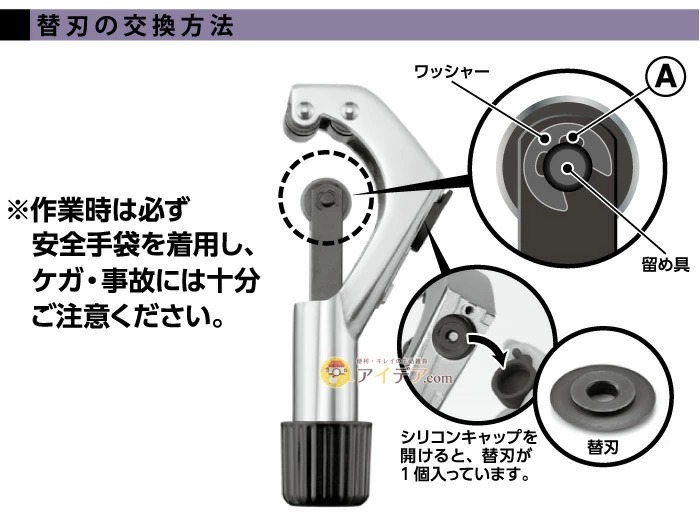 廃棄物パイプカッター:替刃の交換方法