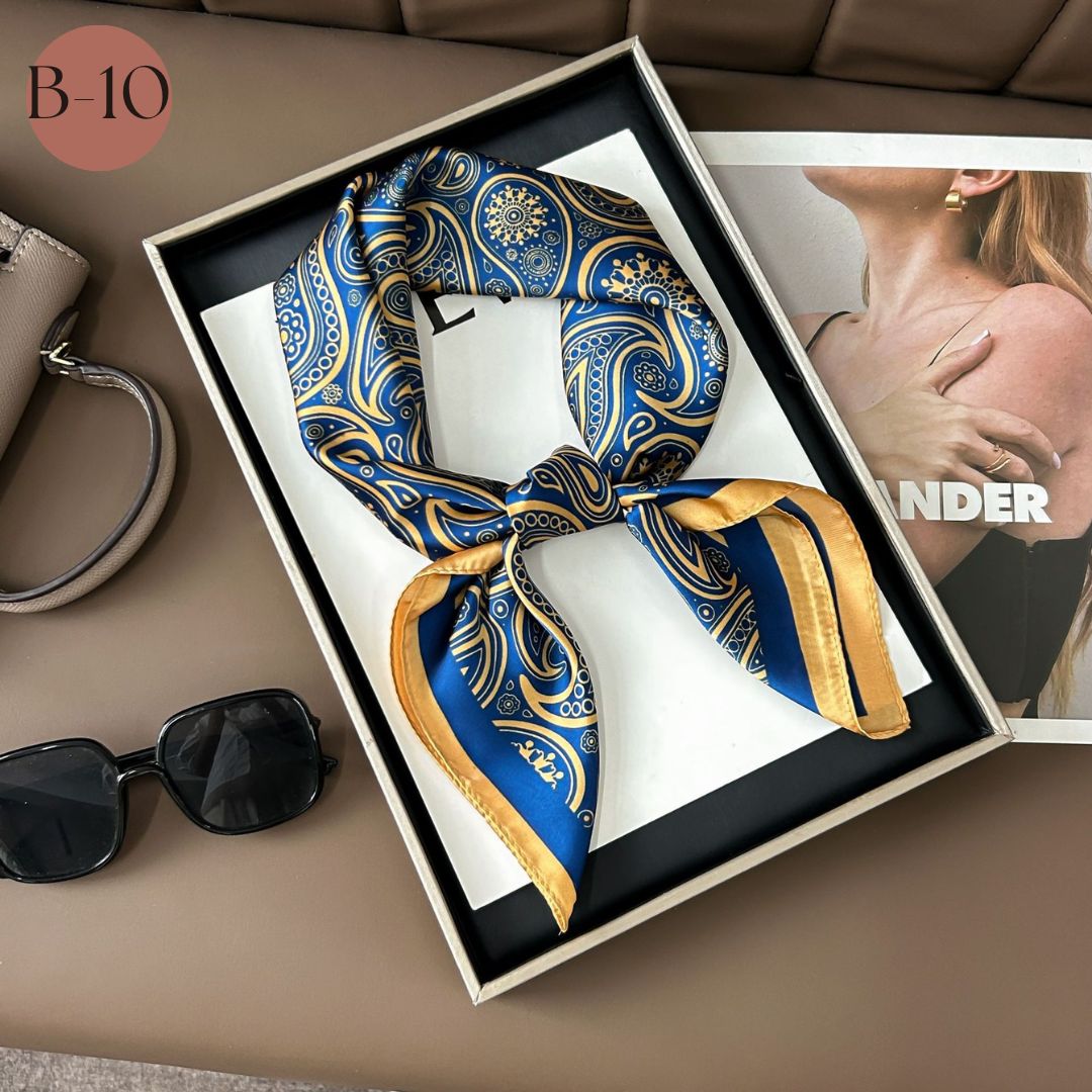 スカーフ バッグスカーフ ストール シルク風 大判 正方形 レディース