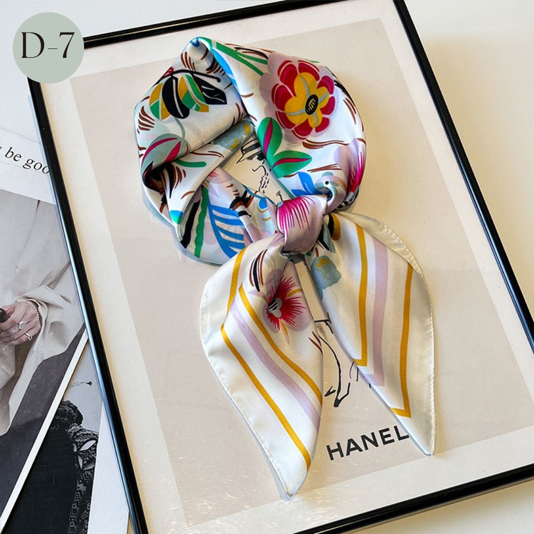 スカーフ バッグスカーフ ストール シルク風 大判 正方形 レディース