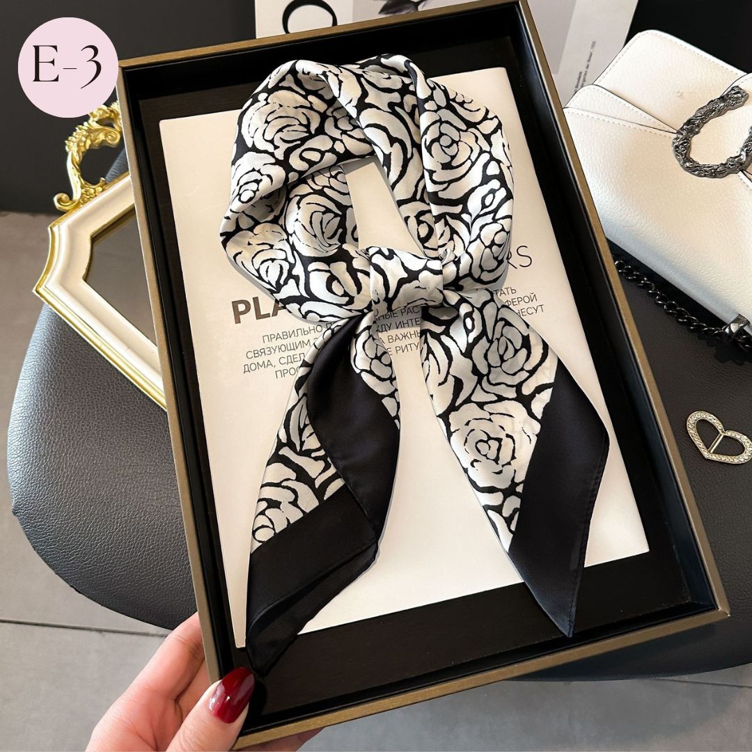 スカーフ バッグスカーフ ストール シルク風 大判 正方形 レディース