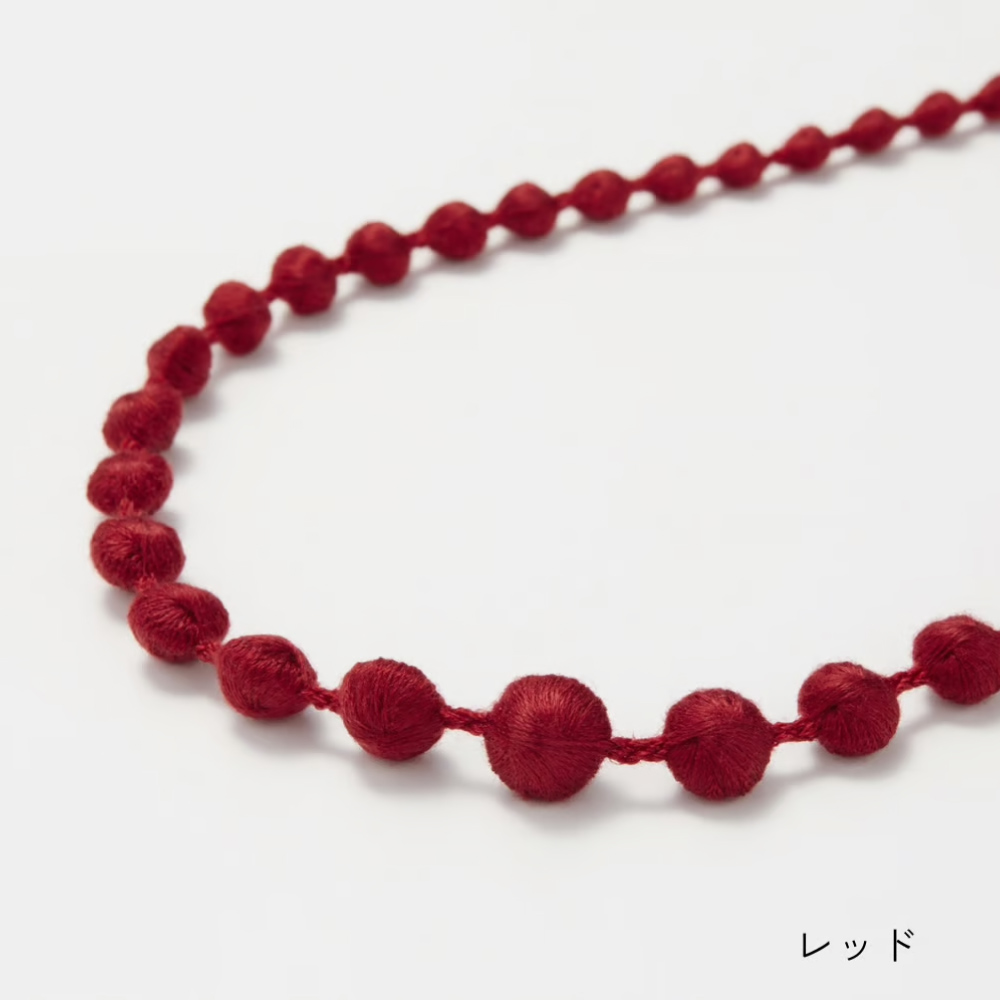 EarthWill IMSチューブ ネックレス 赤 ネックレス トリプルオゥ スフィアプラス60 キュプラ 60cm OOO