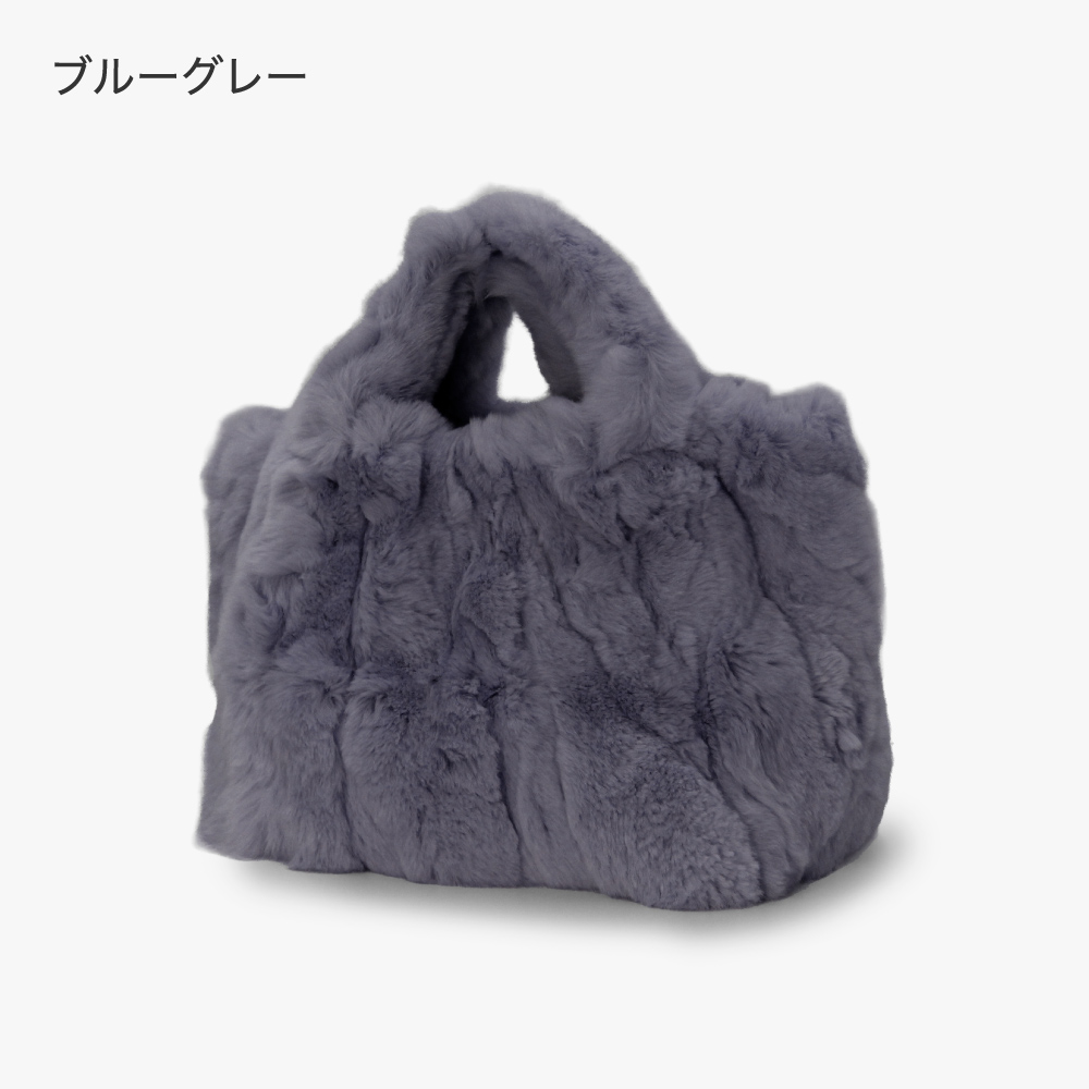レッキスファー ファーバッグ トートバッグ 小さめ 本革 毛皮