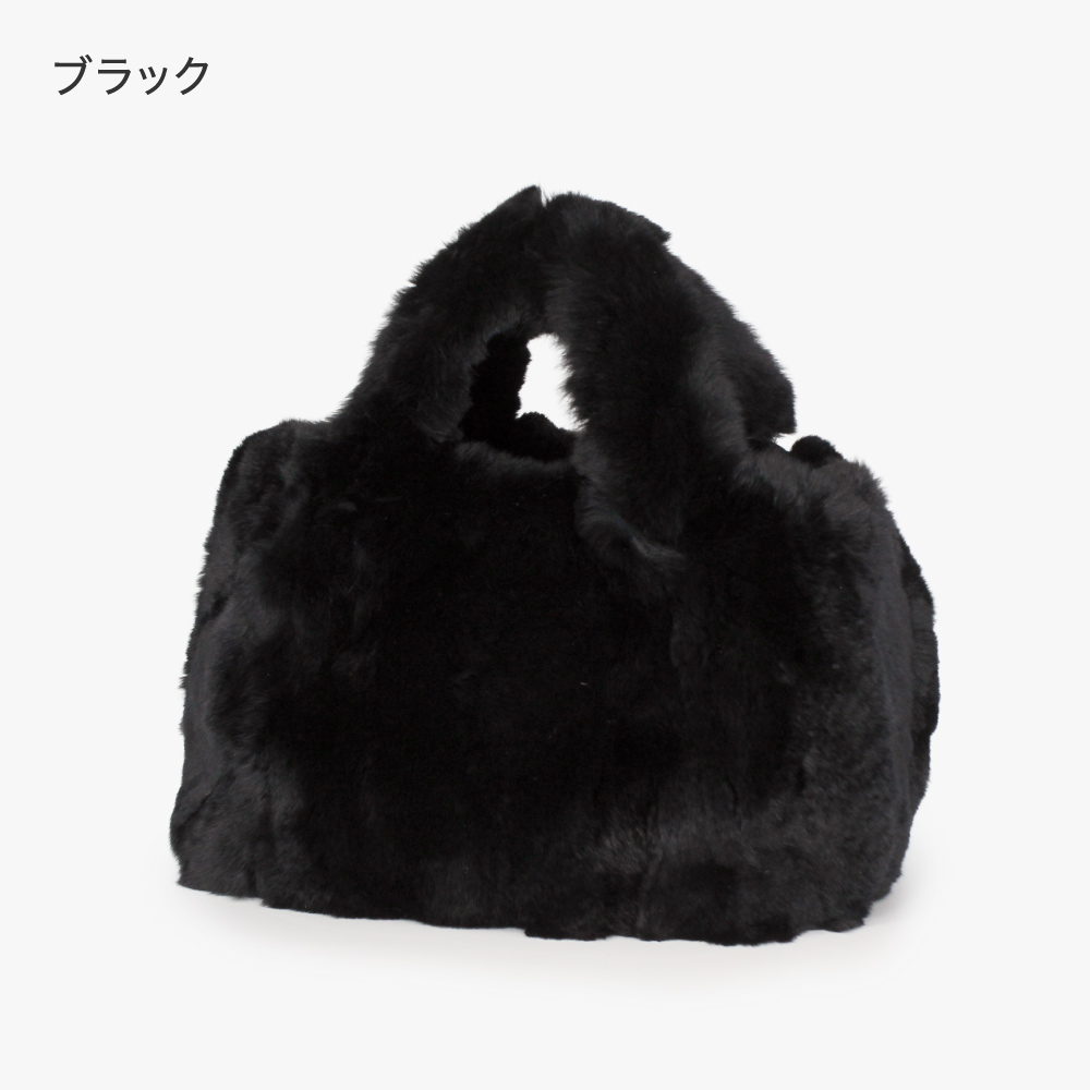 レッキスファー ファーバッグ トートバッグ 小さめ 本革 毛皮