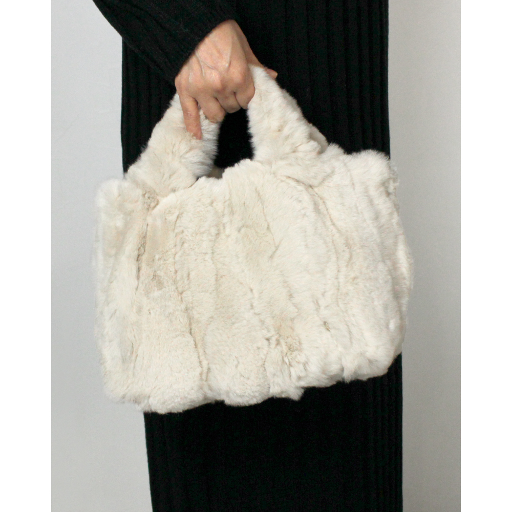 レッキスファー ファーバッグ トートバッグ 小さめ 本革 毛皮