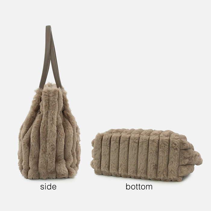 ファーバッグ エコファー フェイクファー タッセル トートバッグ
