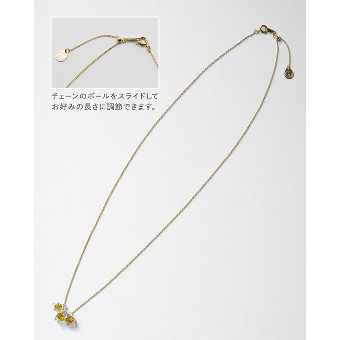 ネックレス ひとふさのミモザ ハリオ 長さ調整可能  hario ガラス アクセサリー ジュエリー ギフト レディース  fd-HAP-HMY-N-NFの画像