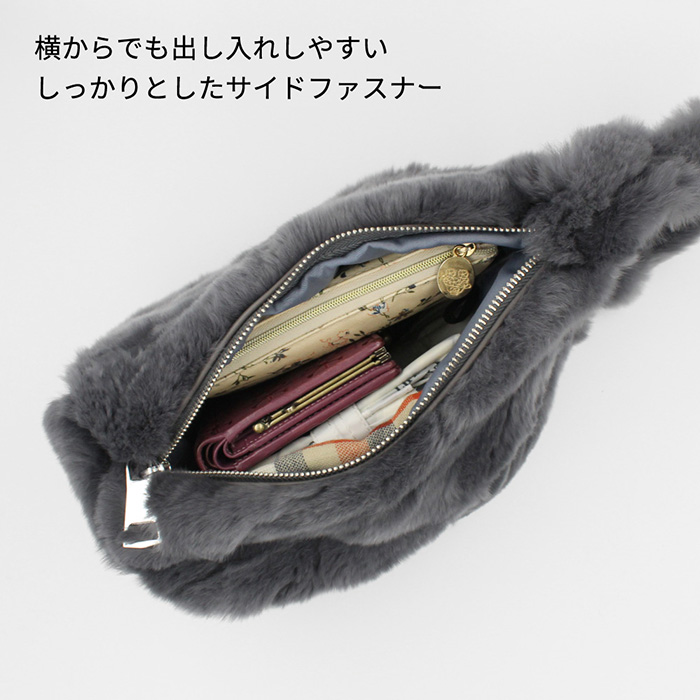 レッキスファー ファーバッグ 小さめ ハンドバッグ ショルダー
