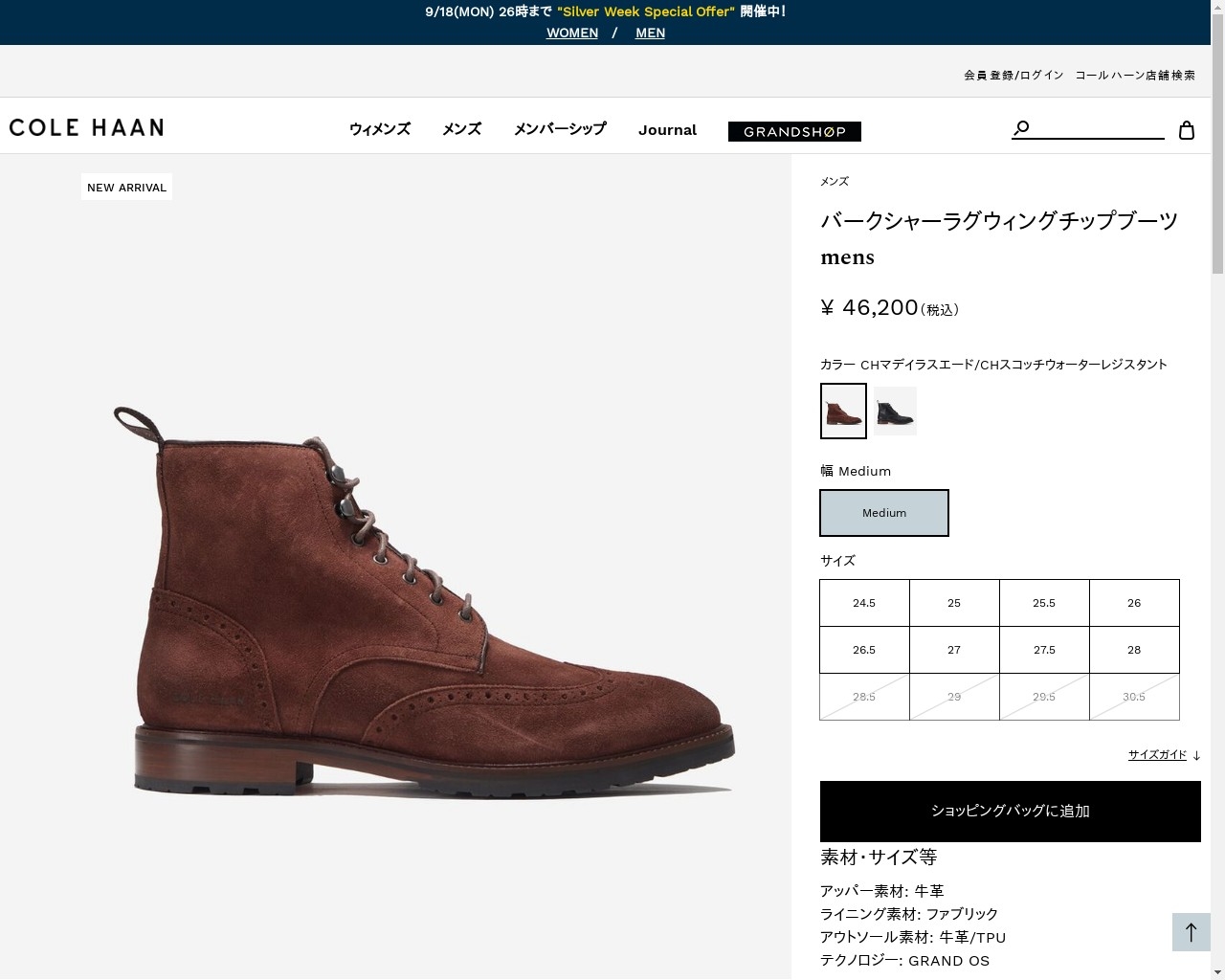 COLE HAAN コールハーン Colehaan バークシャーラグウィング