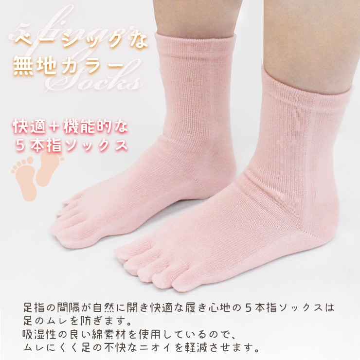 5本指ソックスレディース ラサンテ ベーシック 5本指靴下 クルー丈 10013 単品（06294） |  | 01
