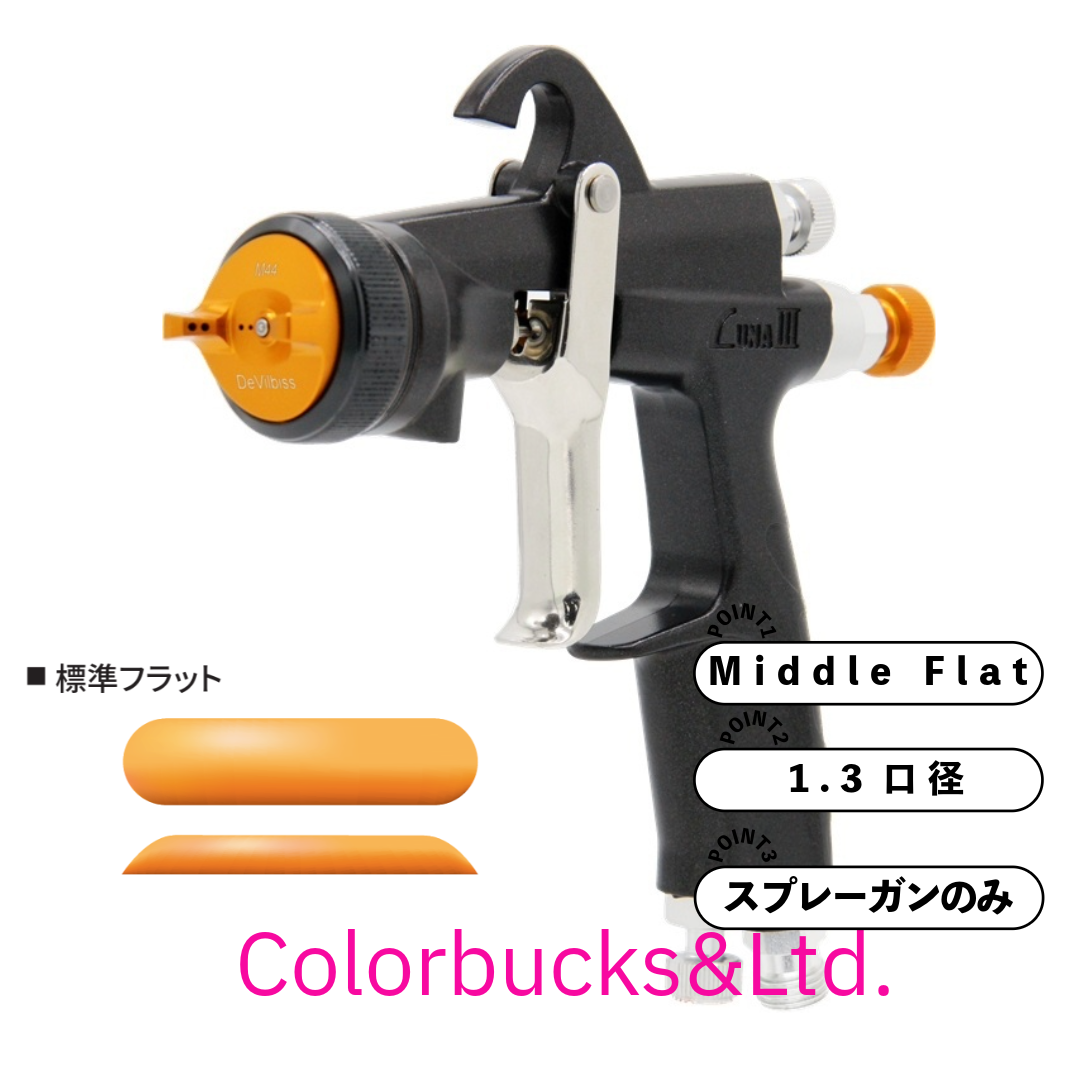 LUNA3-M44-13G ルナ3 1.3口径 Devilbiss　デビルビス ミドルフラット 標準フラット 重力式スプレーガン【カップ別売】