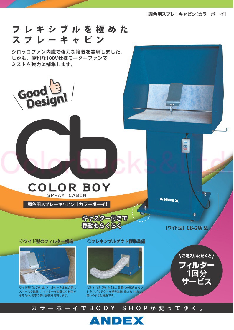 アンデックス カラーボーイ ワイド型 CB-2W 簡易排気塗装ブース 100V 