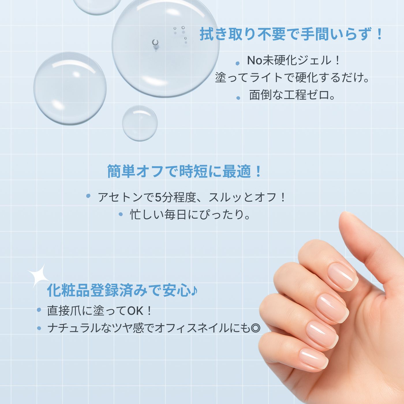 ジェルネイル トップコートジェル 革命的ノンワイプトップジェル LED