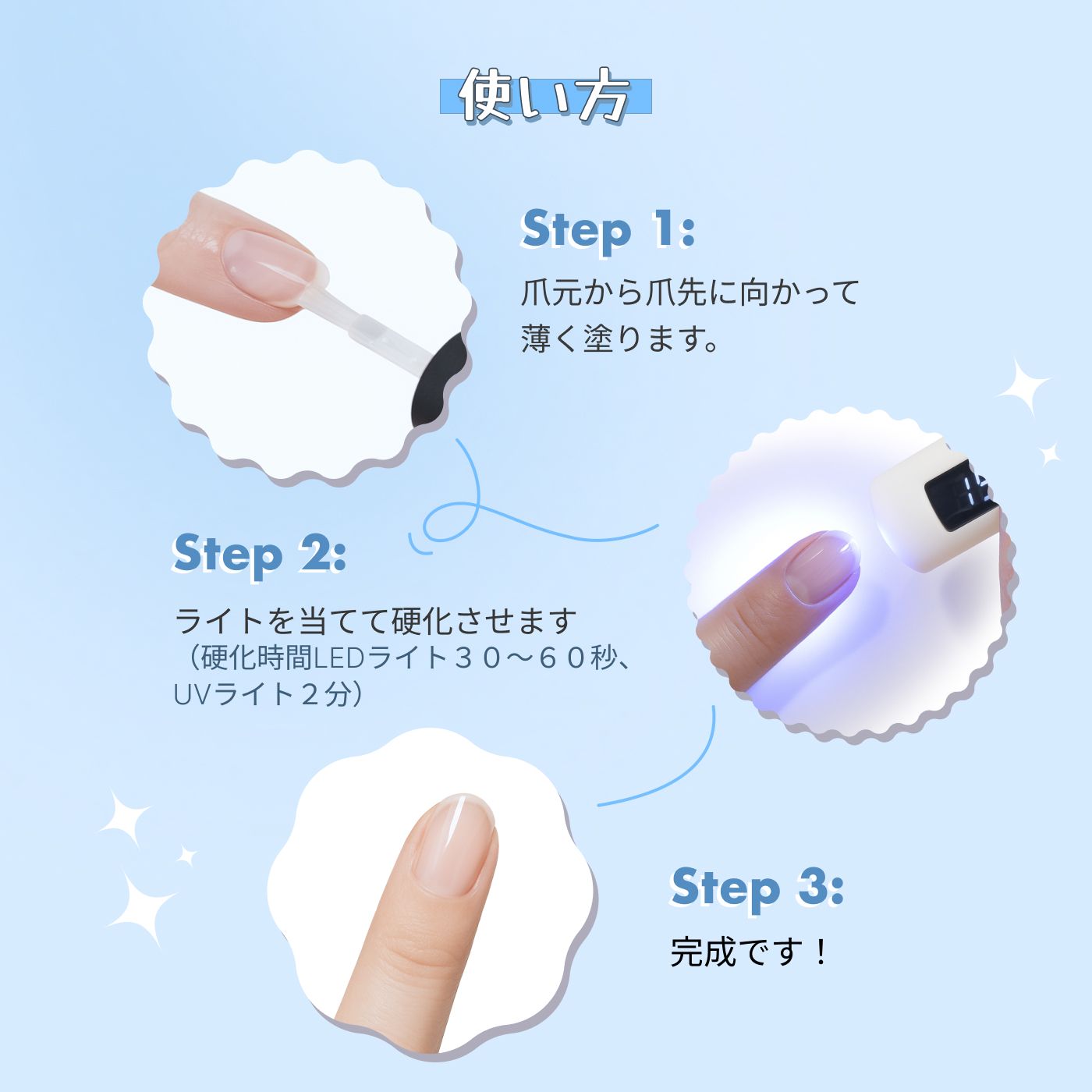ジェルネイル トップコートジェル 革命的ノンワイプトップジェル LED