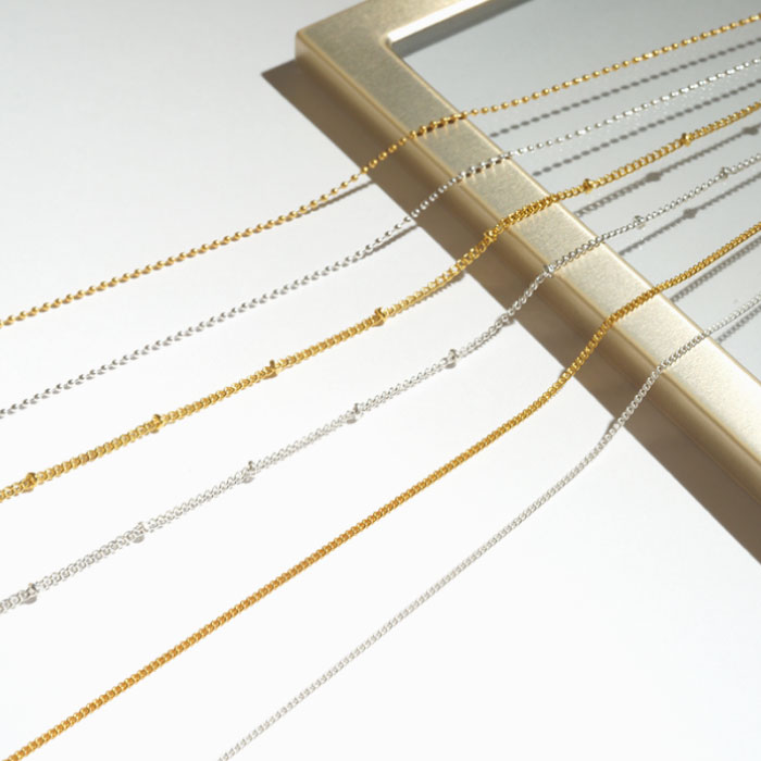 ネイルパーツ アートチェーン 6種セット メタルチェーン シルバー