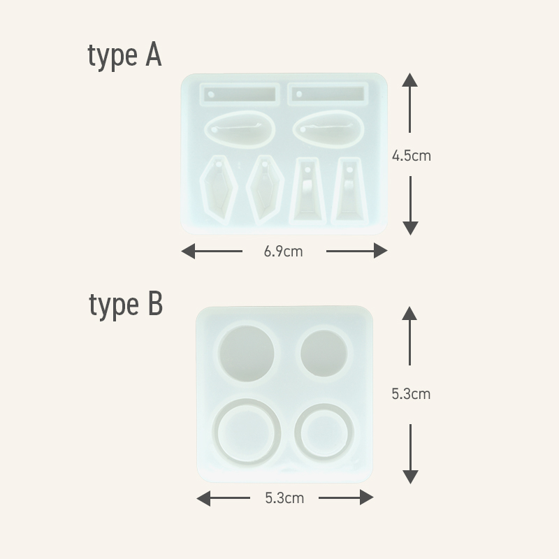 レジン モールド シリコン ミニモチーフ 丸 四角 三角 ダイヤ 雫
