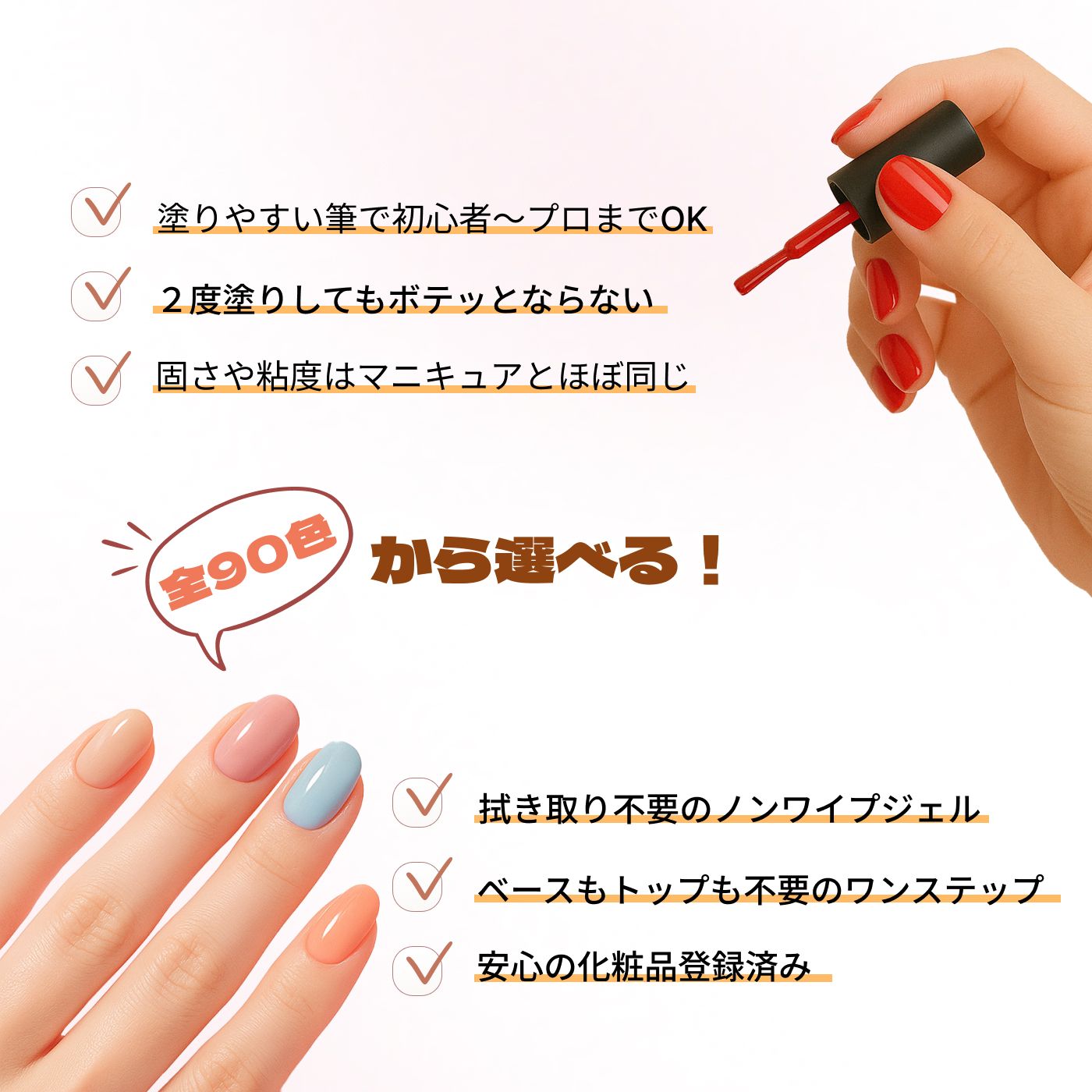 ジェルネイル これだけでできるセット P ワンステップジェル ペン型LED