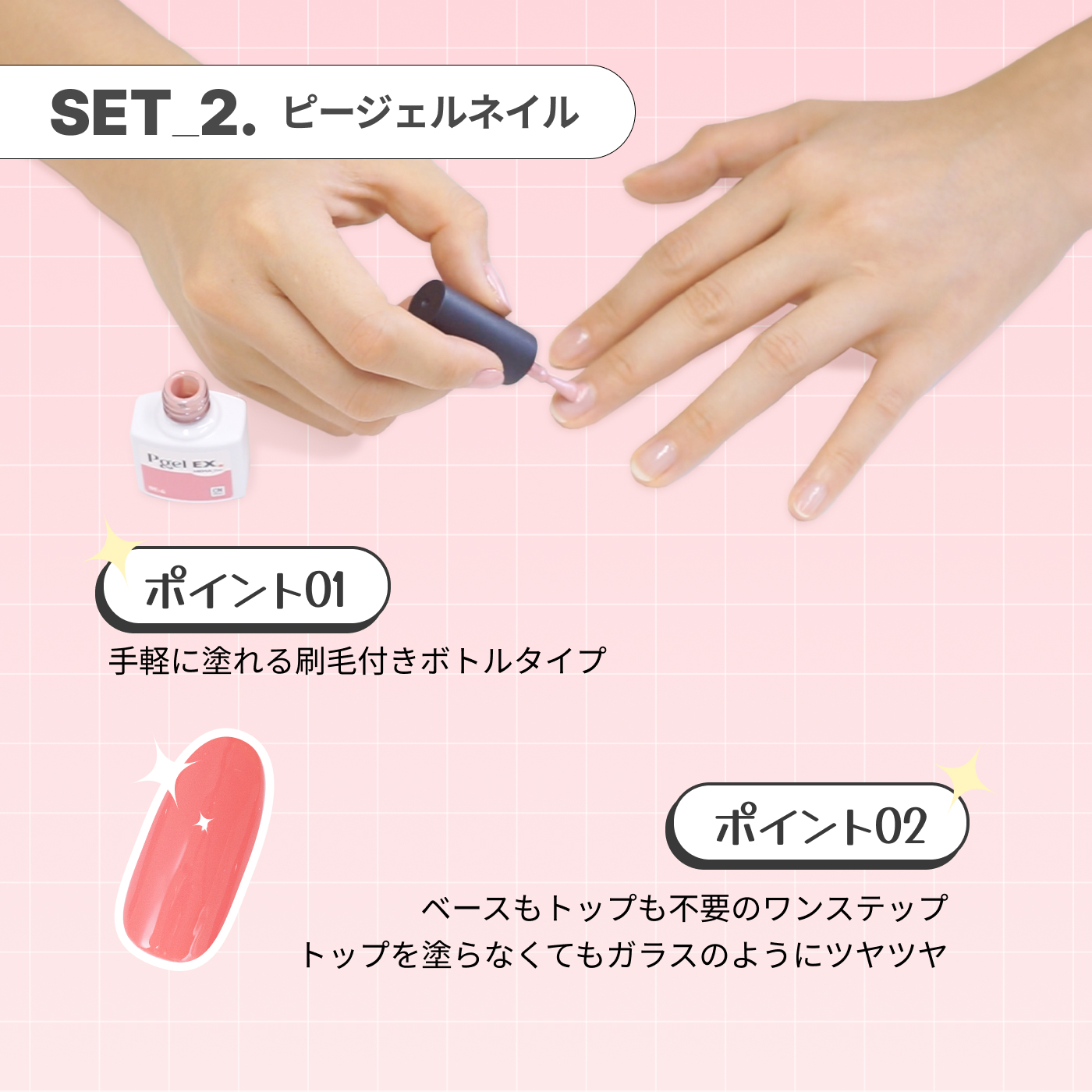 ピージェルEX ハンディミニLEDライトセット キット セルフネイルキット