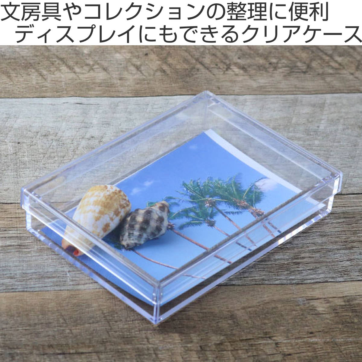 クリアケース フタ付き 幅14.6×奥行10.6×高さ3cm 小物入れ ふた付き M