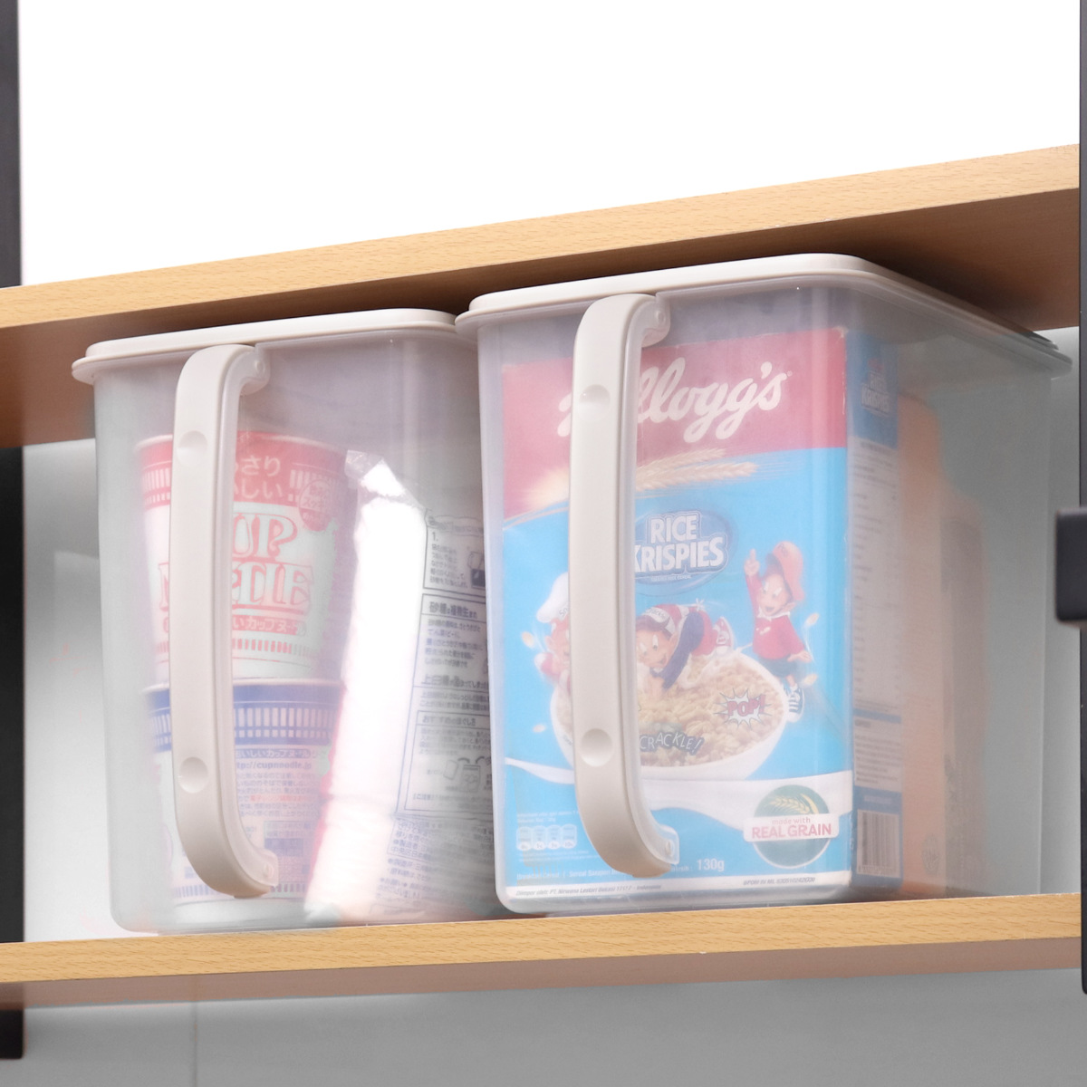 吊戸棚 収納 収納ケース 整理ストッカー 大 キッチン （ 取っ手付き