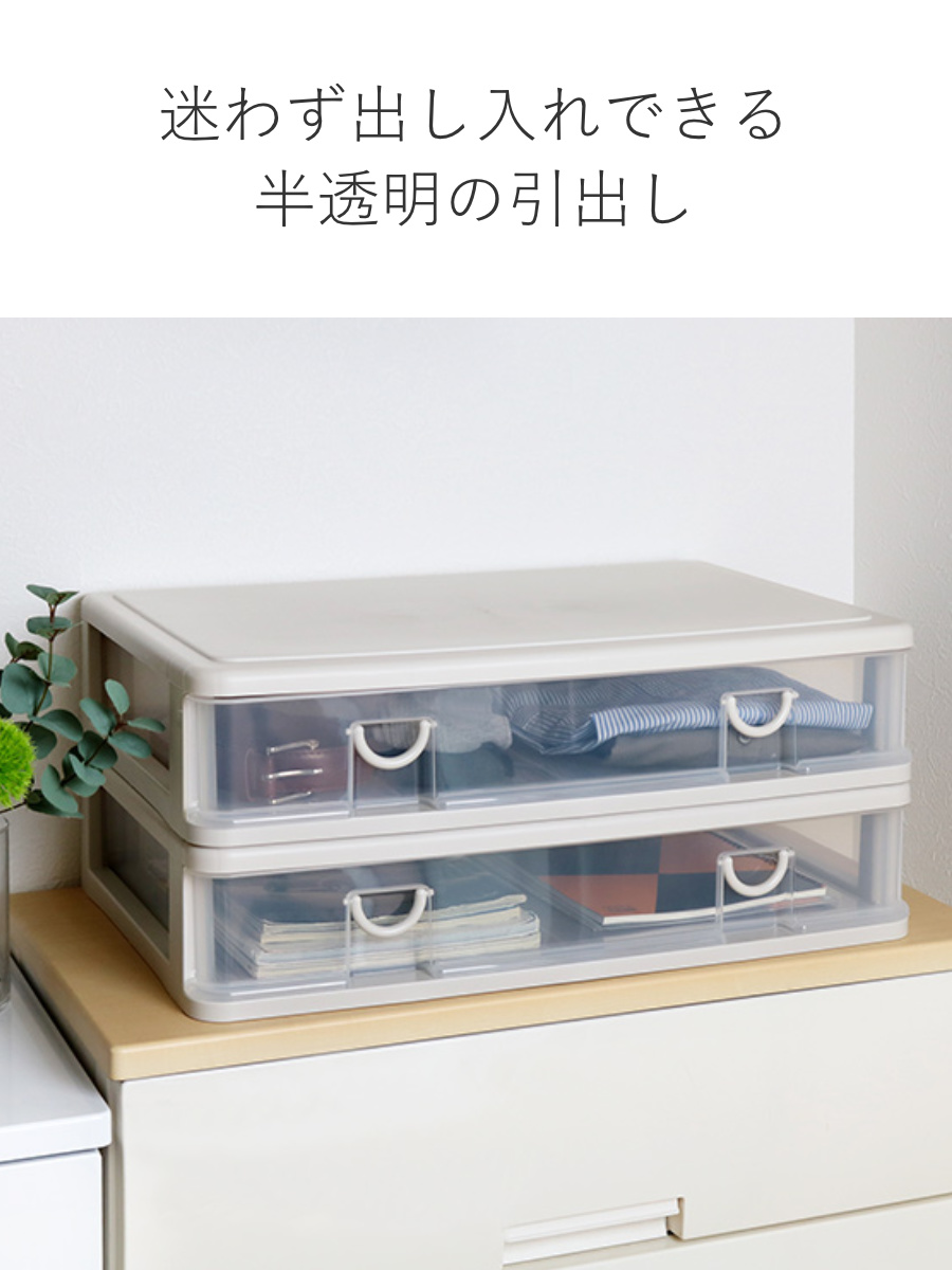 サンコープラスチック 収納ボックス 幅61×奥行40.3×高さ13.4cm