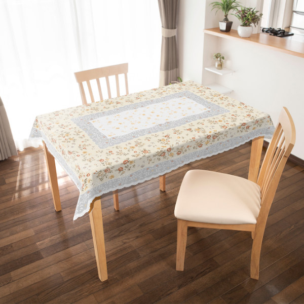 テーブルクロス 135×185cm MGプリントレース オルシア 樹脂製 日本製