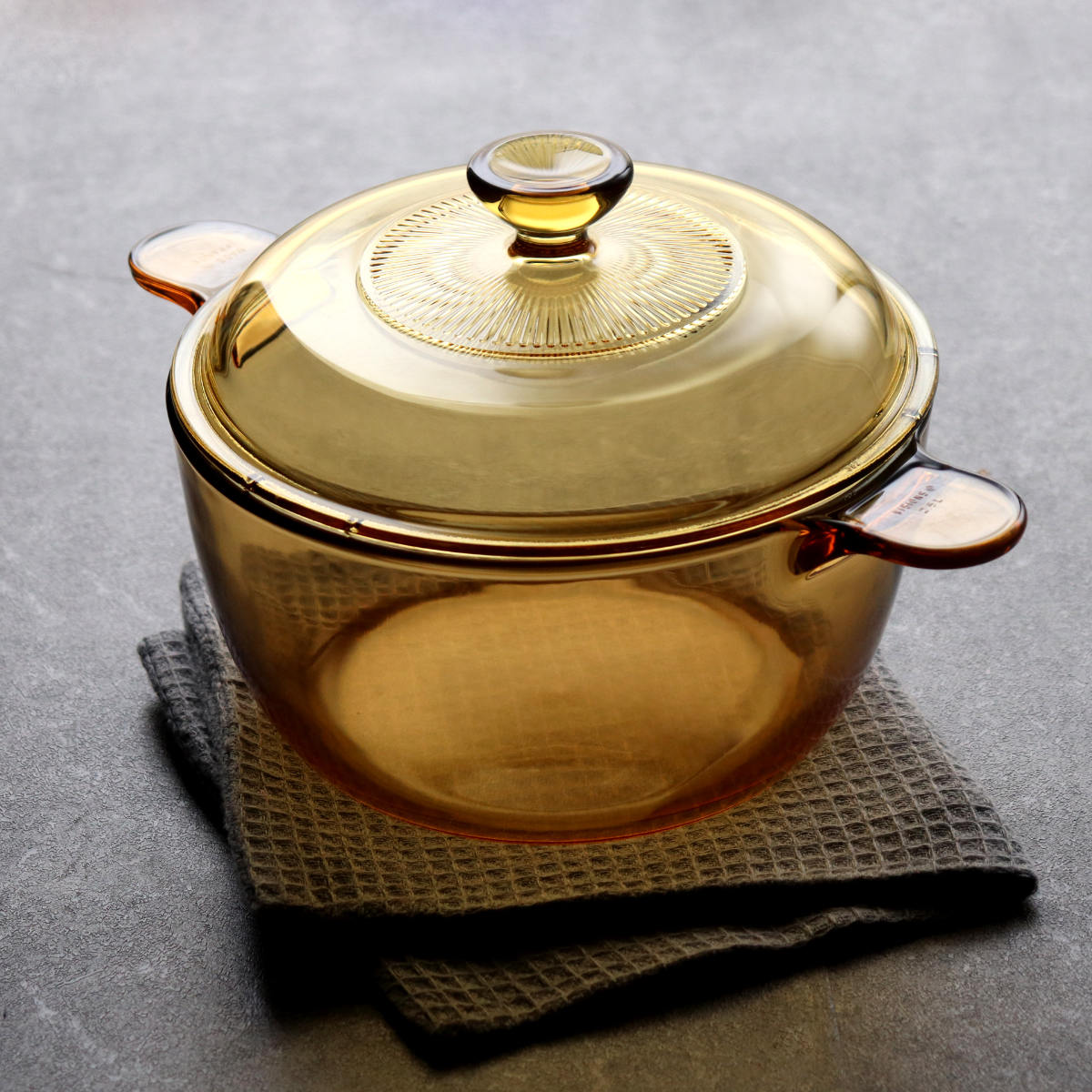 パール金属 両手鍋 21.5cm ガス火専用 ガラス製 VISIONS 2.5L クック