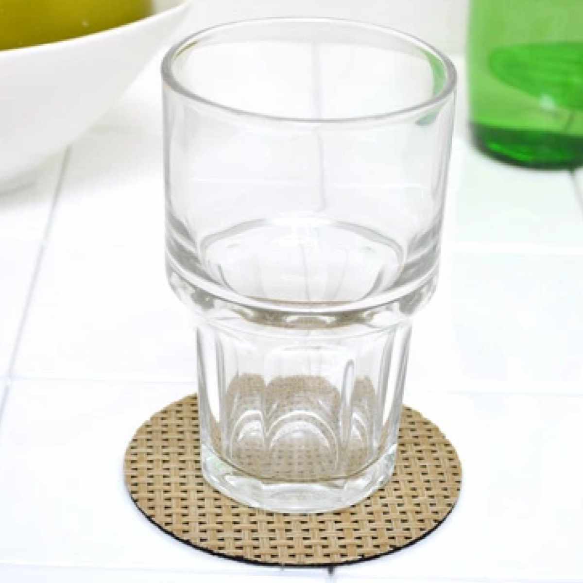 コースター 丸 10cm 格子柄 撥水 ビニー...の詳細画像2