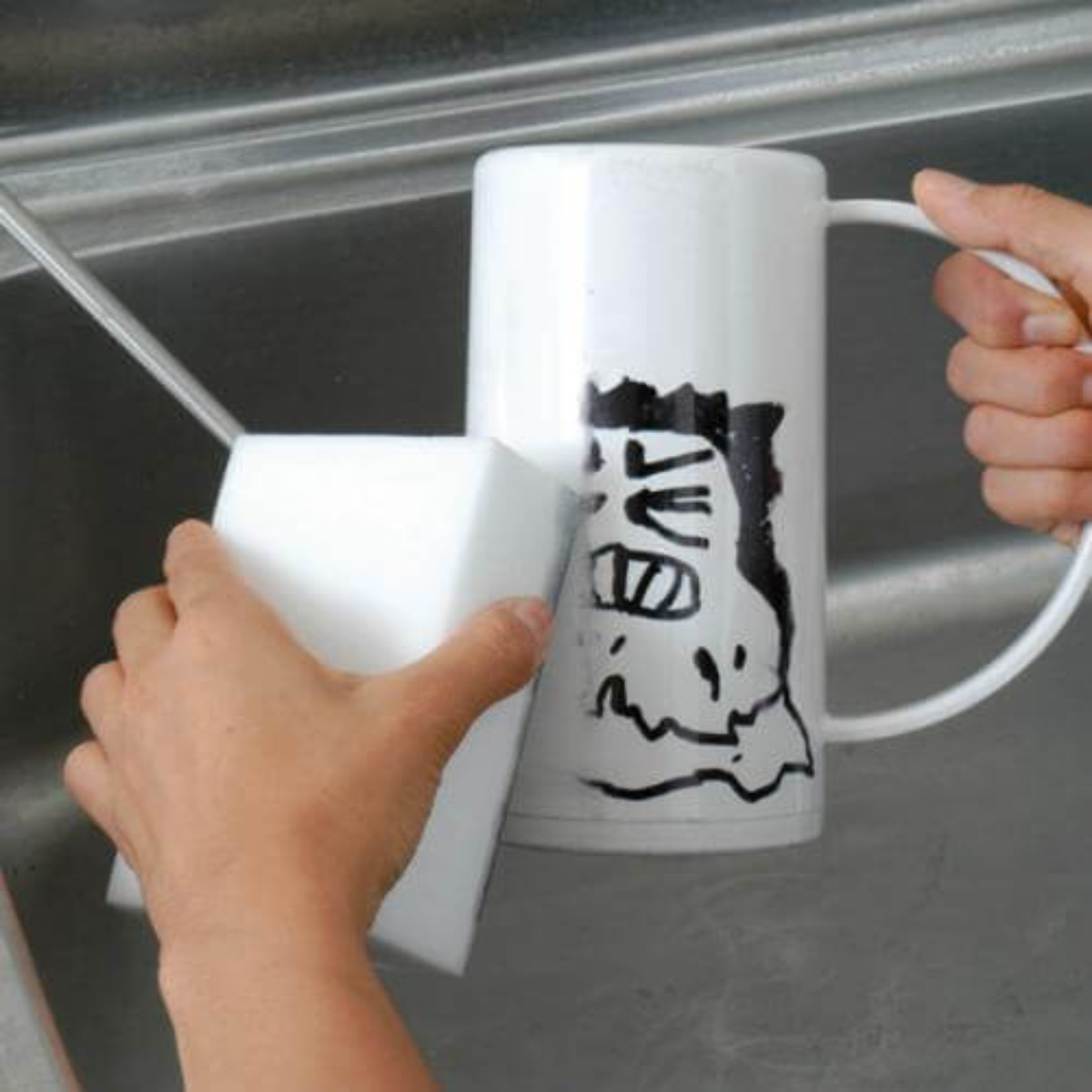 おそうじ消しゴム JUNBO ( メラミンスポンジ 水アカ 手アカ 水だけOK 洗剤不要 ステンレス ガラス カット 水回り掃除 )