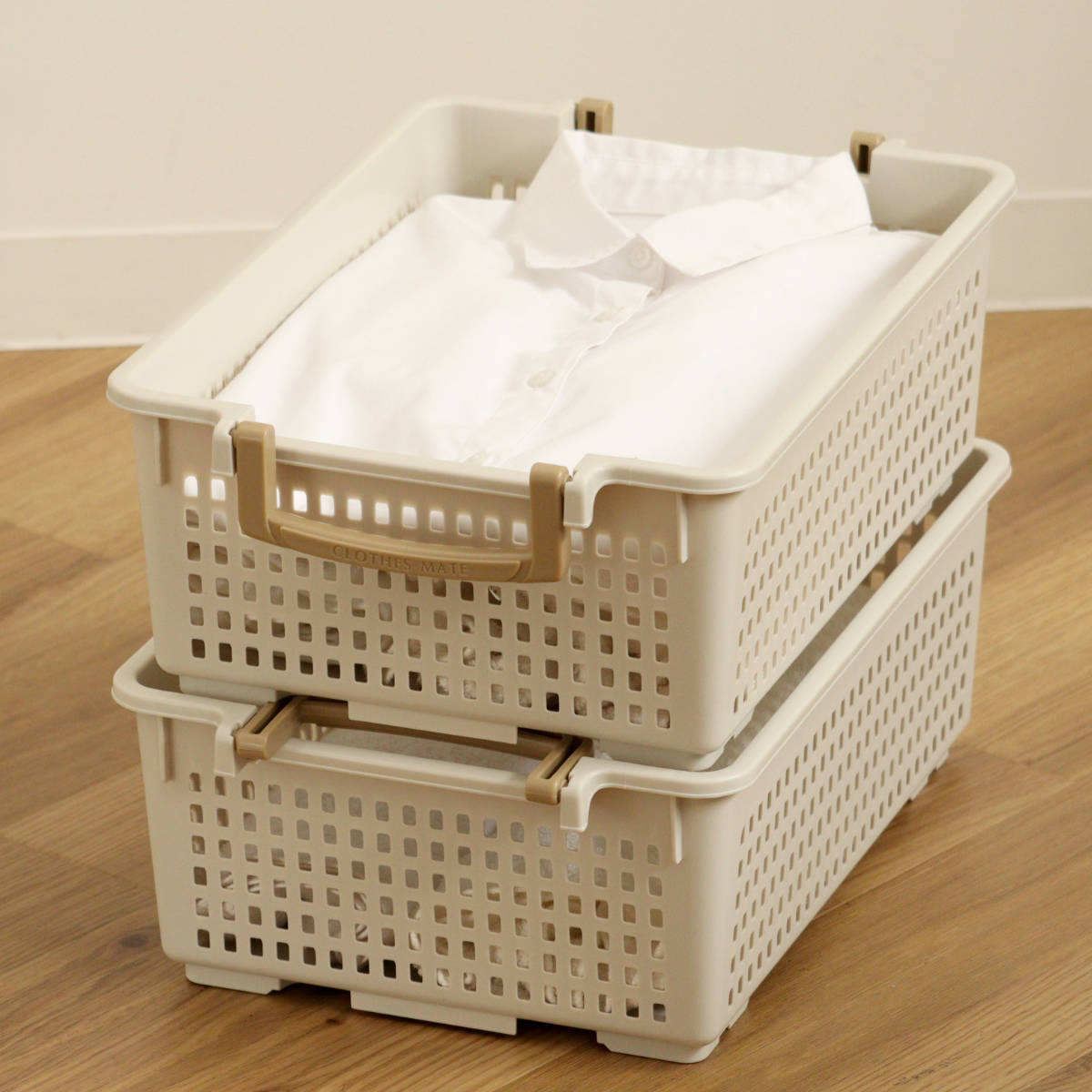 伊勢藤 収納バスケット 衣類収納ケース フリーバスケット Mサイズ