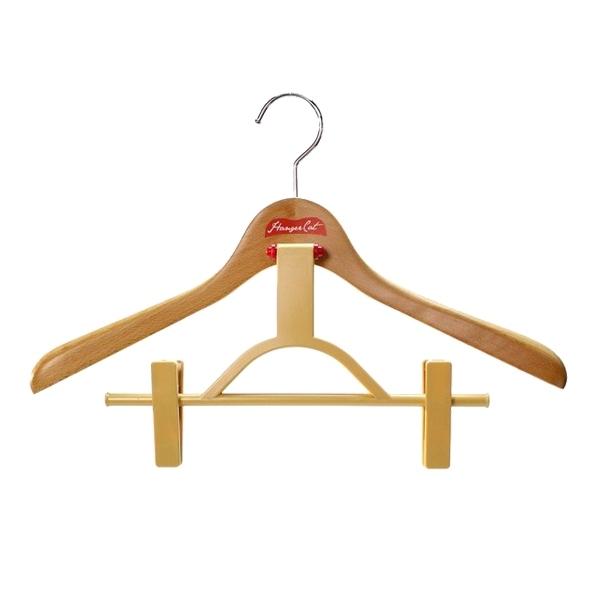 木製ハンガー ハンガーキャット WOODシリーズ 40クリップ クリア